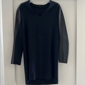 Maje Black Sheath Dress V-Neck Long Sleeve Cocktail
